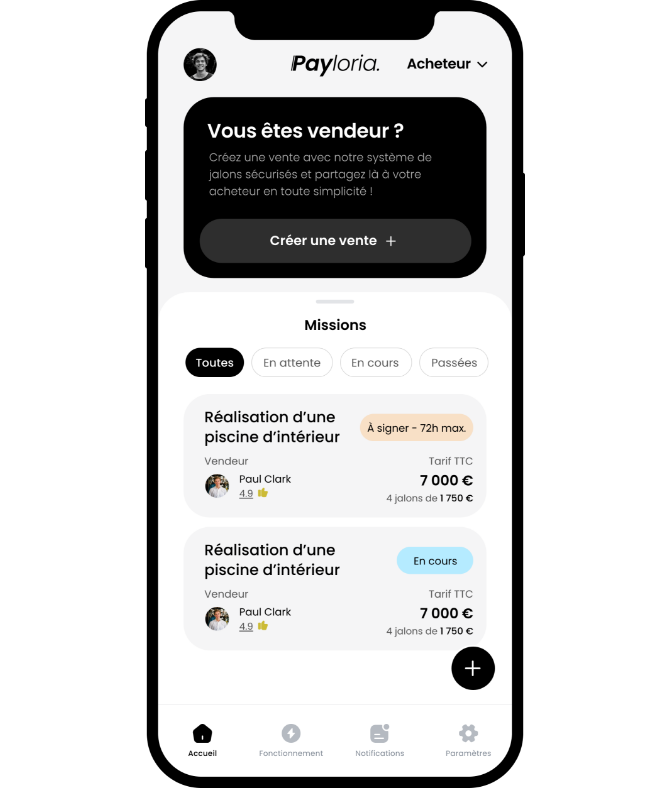 Mockup de l'application